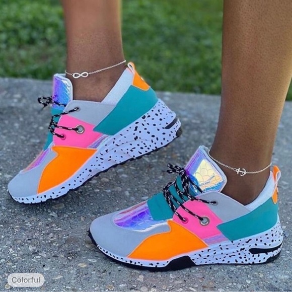 Funky wedge sneakers new never worn size 8 - Picture 1 of 1